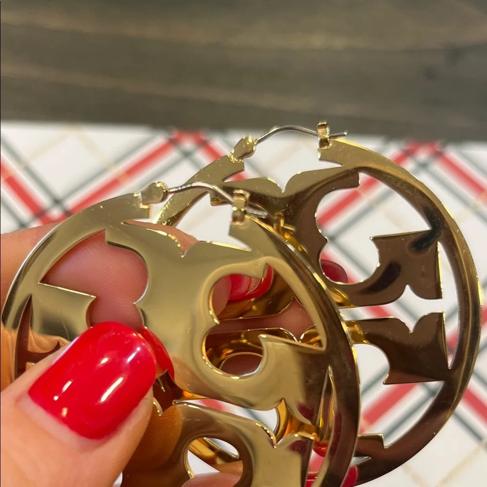 Tory Burch Icon Hoop Earrings - Picture 3 of 4